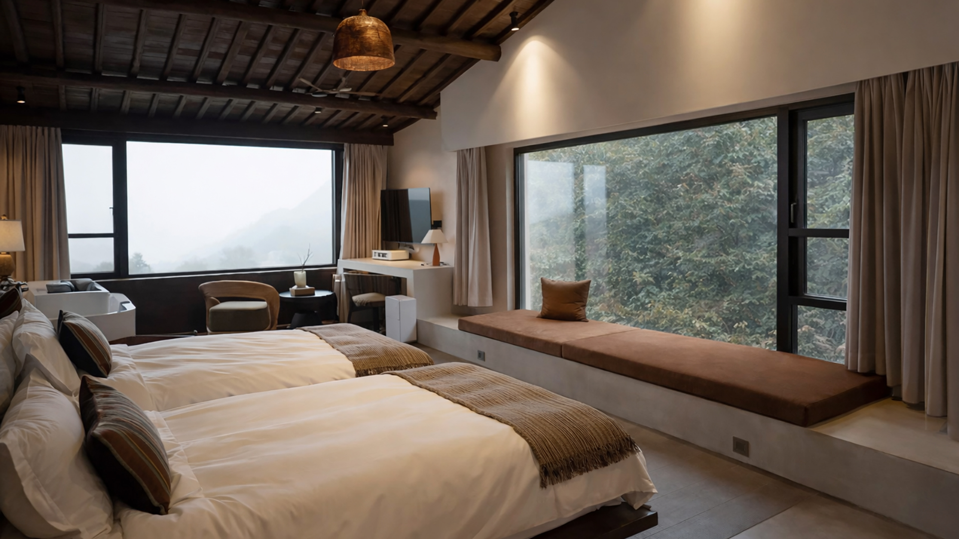 รีสอร์ทปราณบุรี งานตกแต่งภายในกันความชื้นและไอเกลือ พร้อมกระจกบานใหญ่