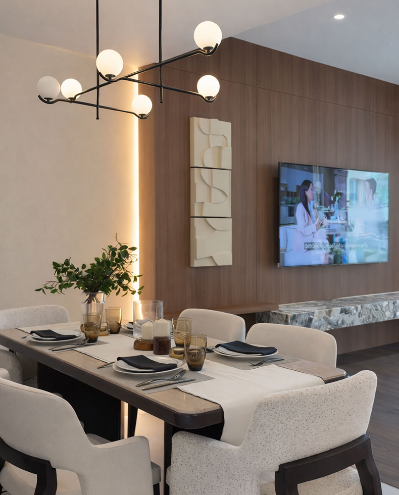 รีวิวตกแต่งคอนโดไฮเอนด์ ผนัง Feature Wall และงานไฟซ่อนฝ้า